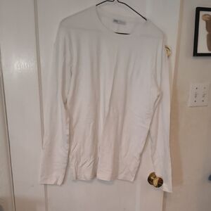 Zara | Men's Crisp White Long Sleeve Tee